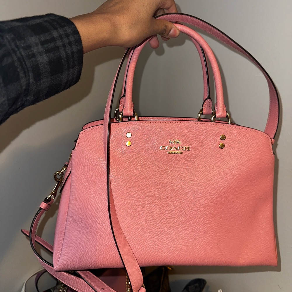 Coach Pink Satchel with Gold Hardware